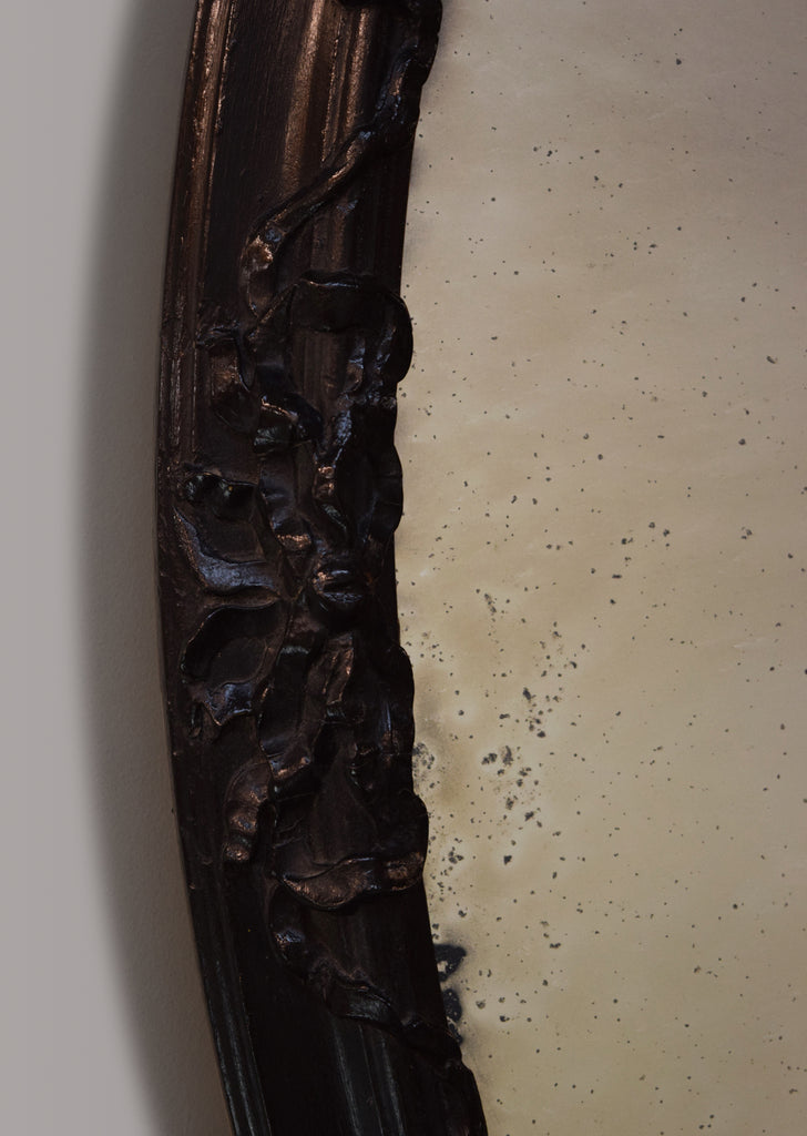 Ebonised Oval Mirror