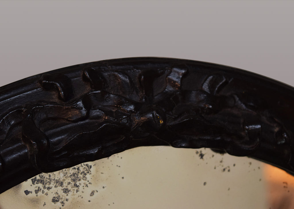 Ebonised Oval Mirror