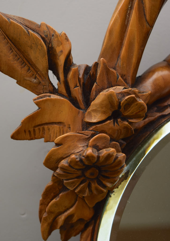 Carved Scandinavian Mirror
