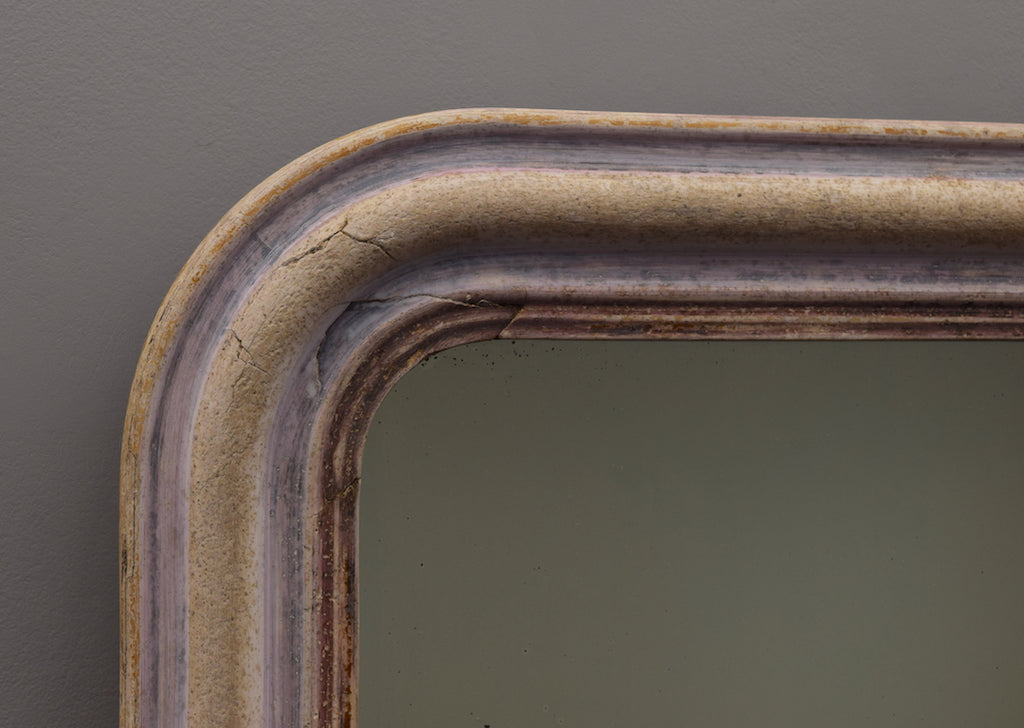 French Stripped Gesso Mirror