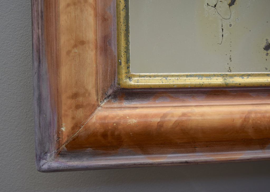 French Painted & Gilt Mirror