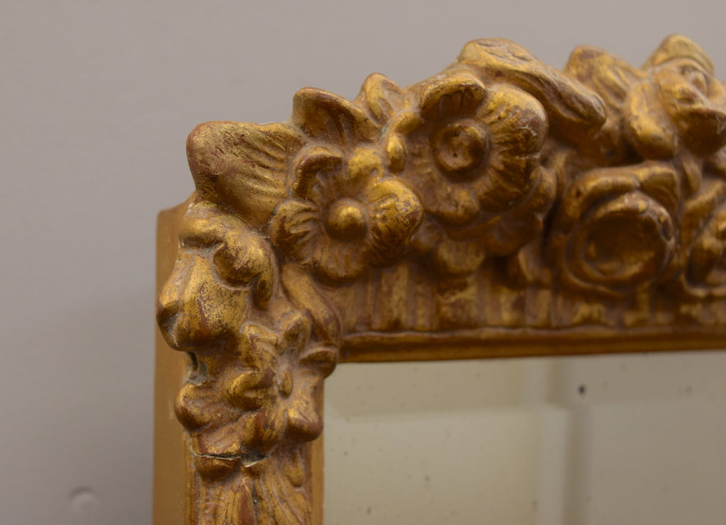 Gilt Mirror with Floral Decoration