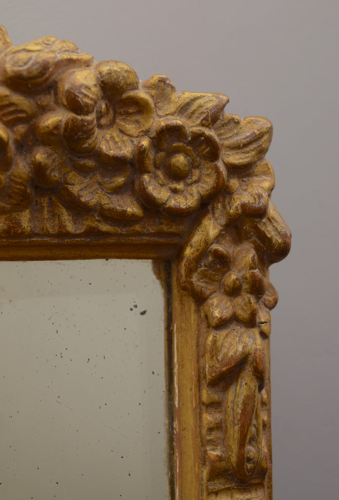 Gilt Mirror with Floral Decoration