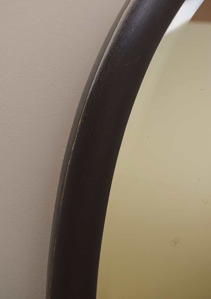 Ebonised Oval Mirror
