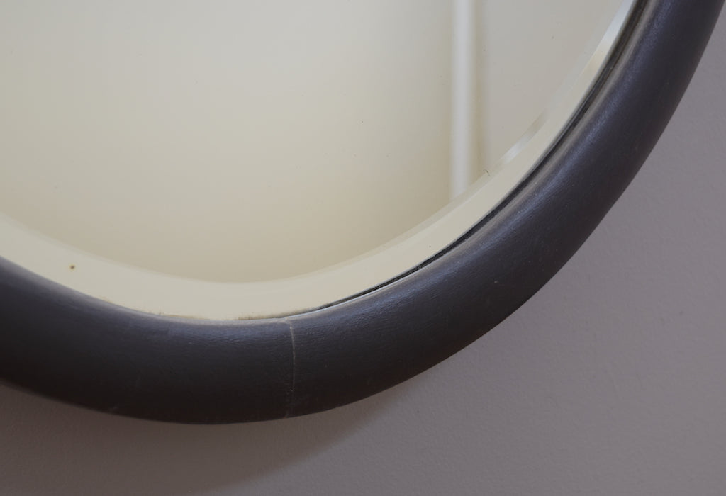 Ebonised Oval Mirror