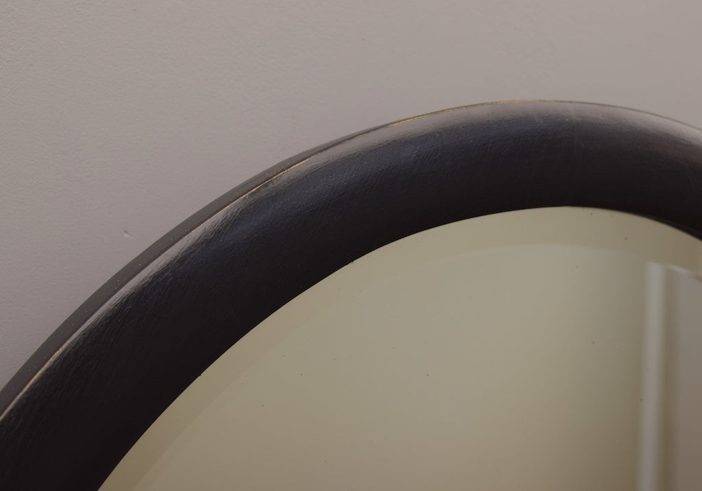 Ebonised Oval Mirror