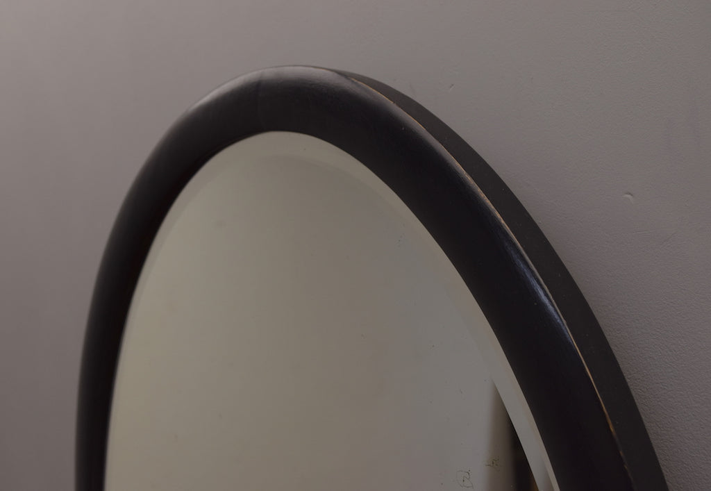 Ebonised Oval Mirror