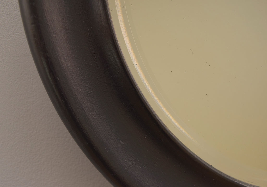 Round Ebonised Mirror