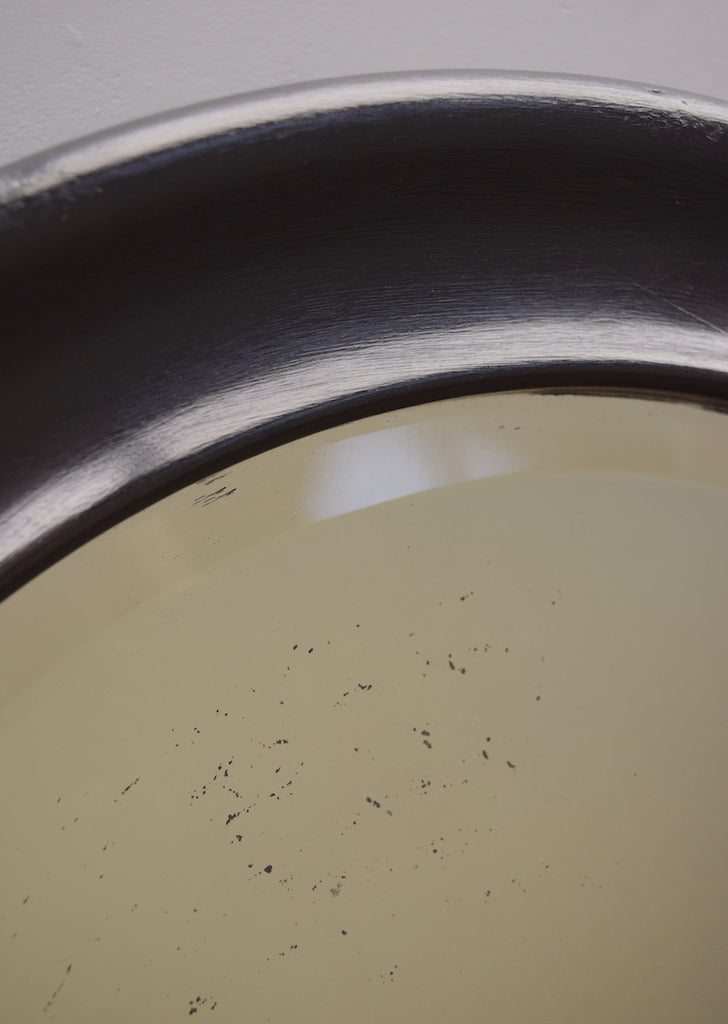 Round Ebonised Mirror