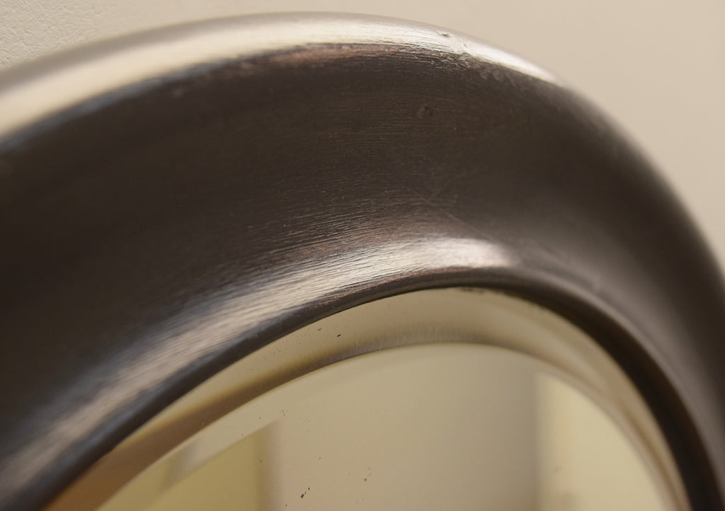 Round Ebonised Mirror