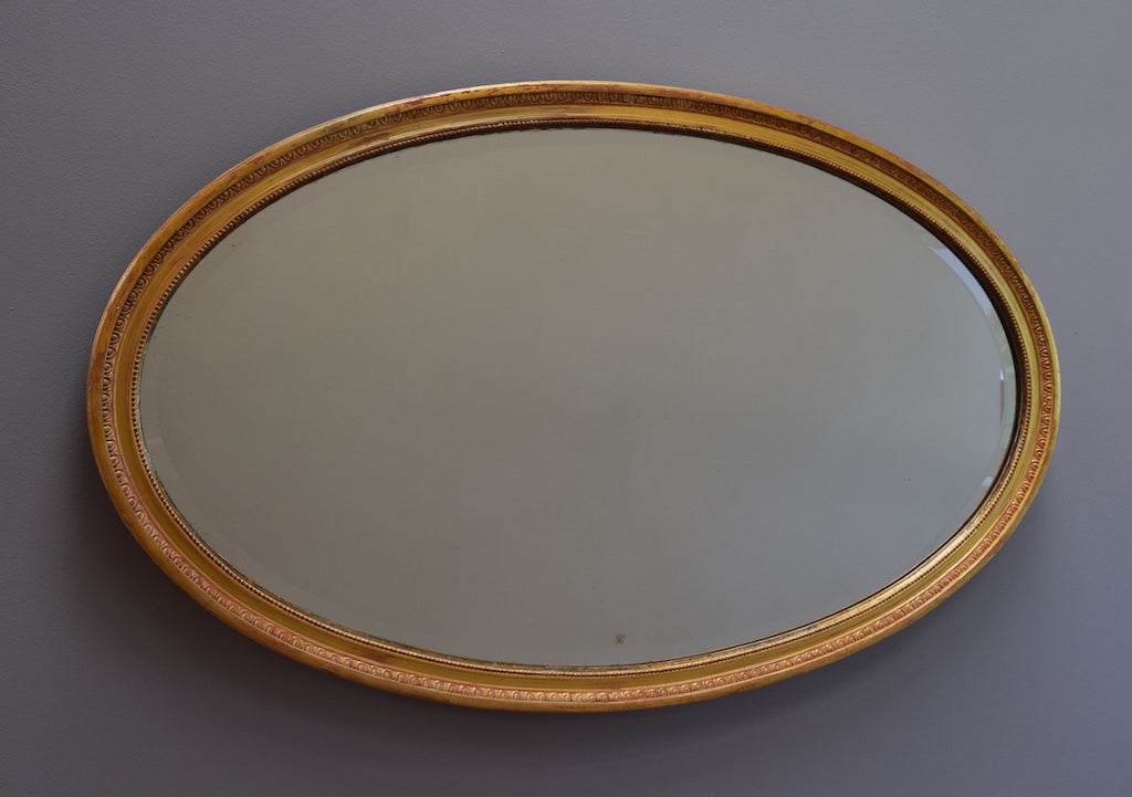 Large Gilt Oval Mirror