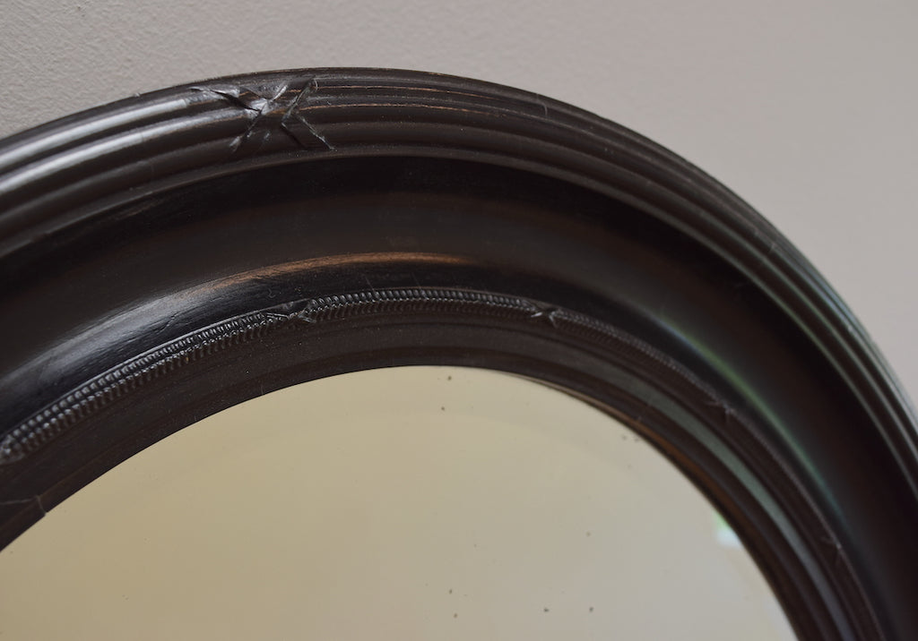 Ebonised Oval Mirror