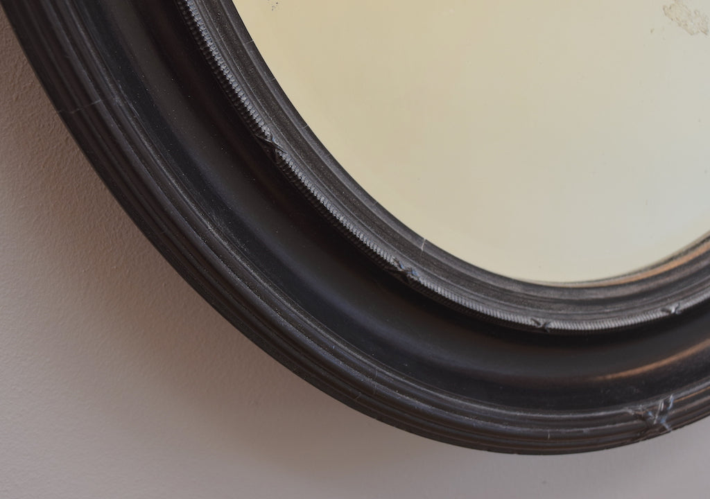 Ebonised Oval Mirror