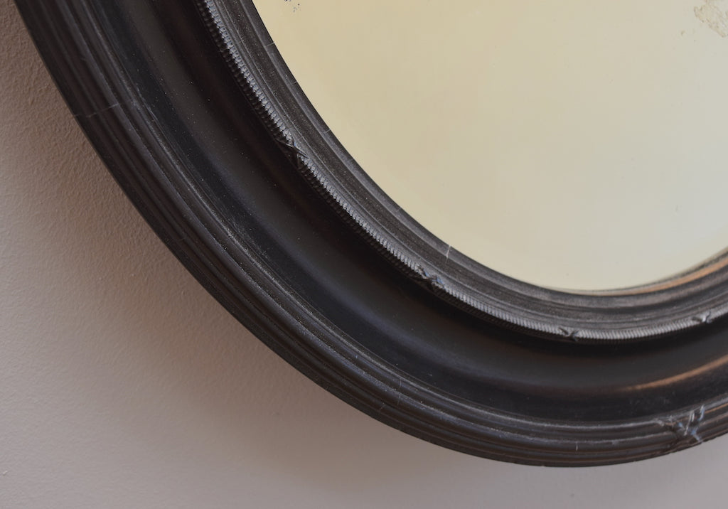 Ebonised Oval Mirror