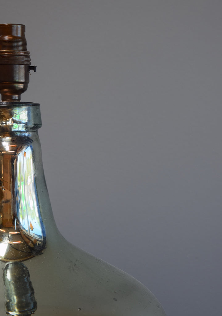 Tapered Silvered Demijohn Lamp