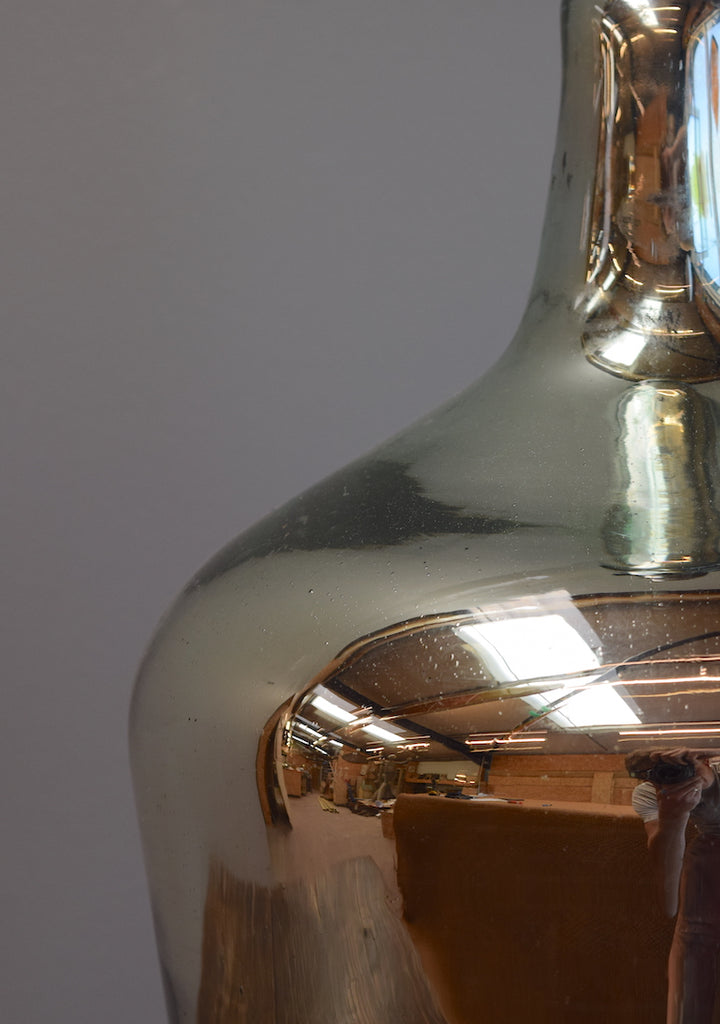 Tapered Silvered Demijohn Lamp