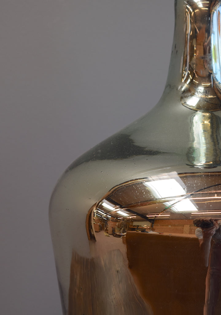 Tapered Silvered Demijohn Lamp