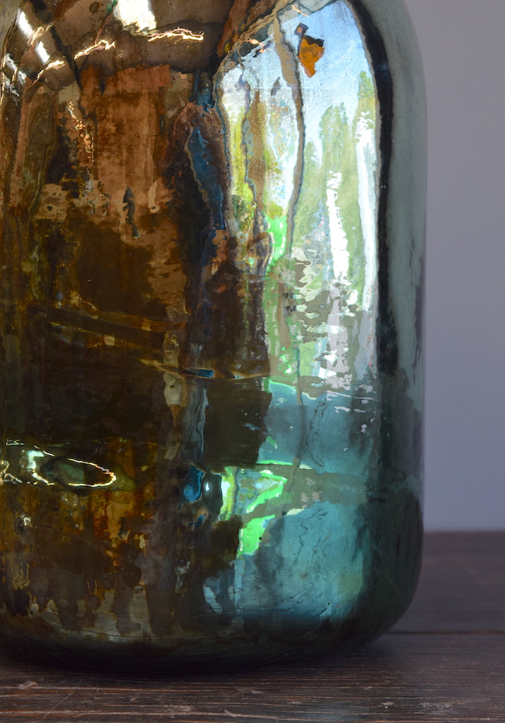 Simple Silvered Demijohn Lamp