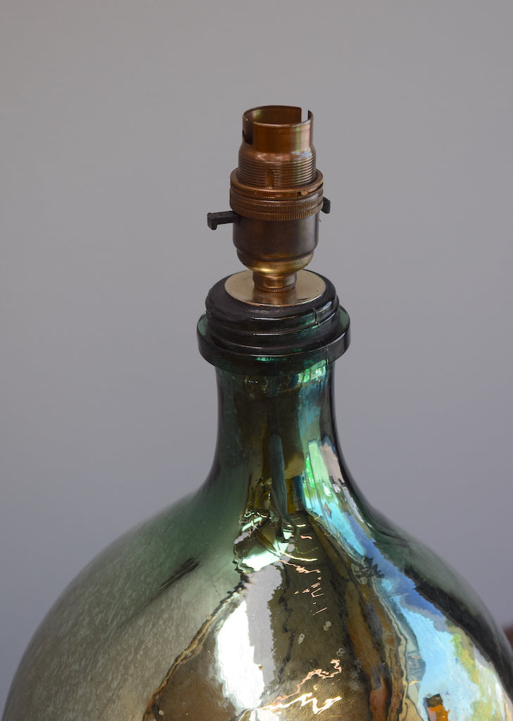 Simple Silvered Demijohn Lamp