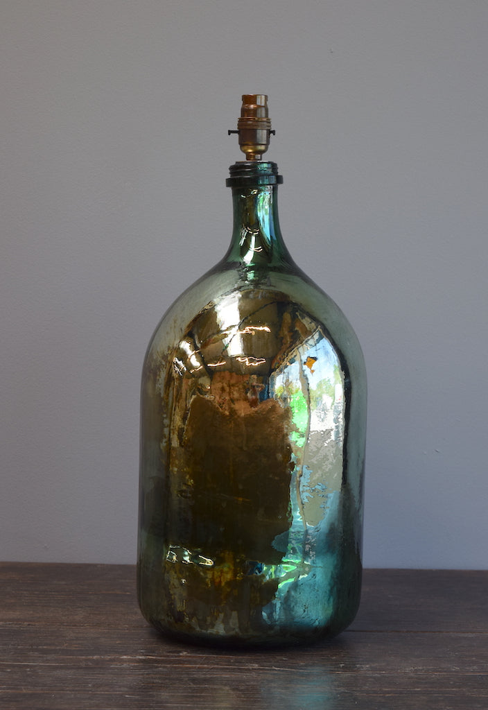 Simple Silvered Demijohn Lamp