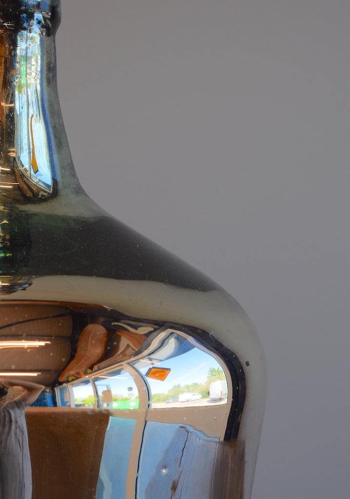 Tapered Silvered Demijohn Lamp