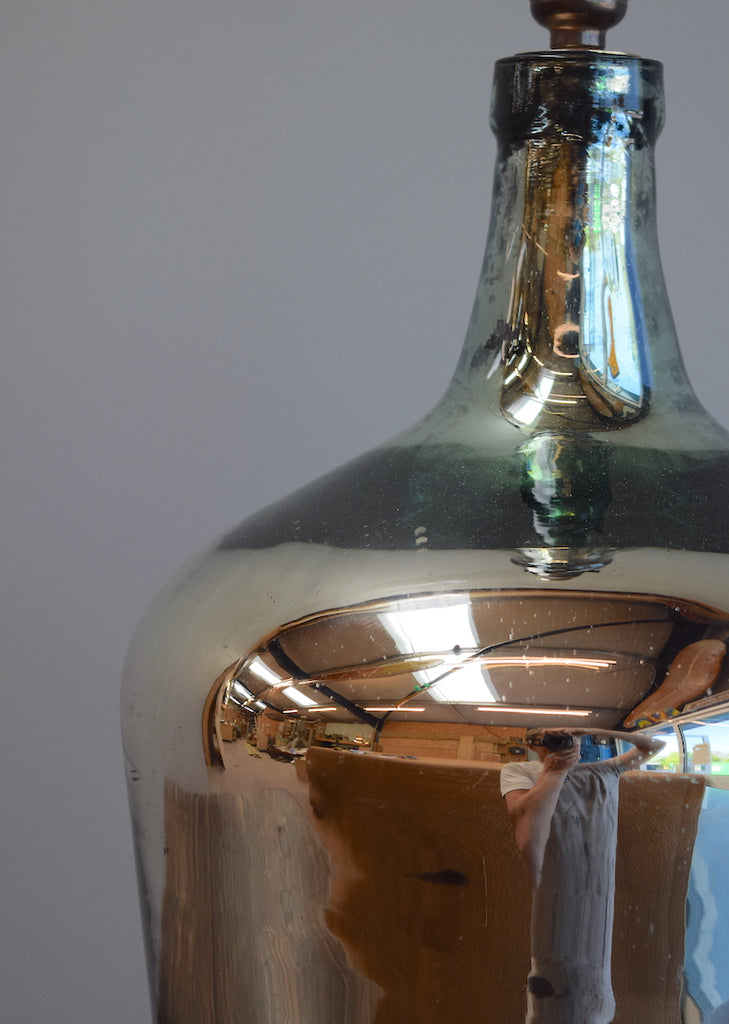Tapered Silvered Demijohn Lamp