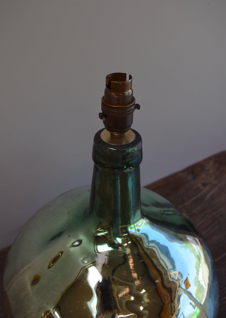 Rounded Silvered Demijohn Lamp