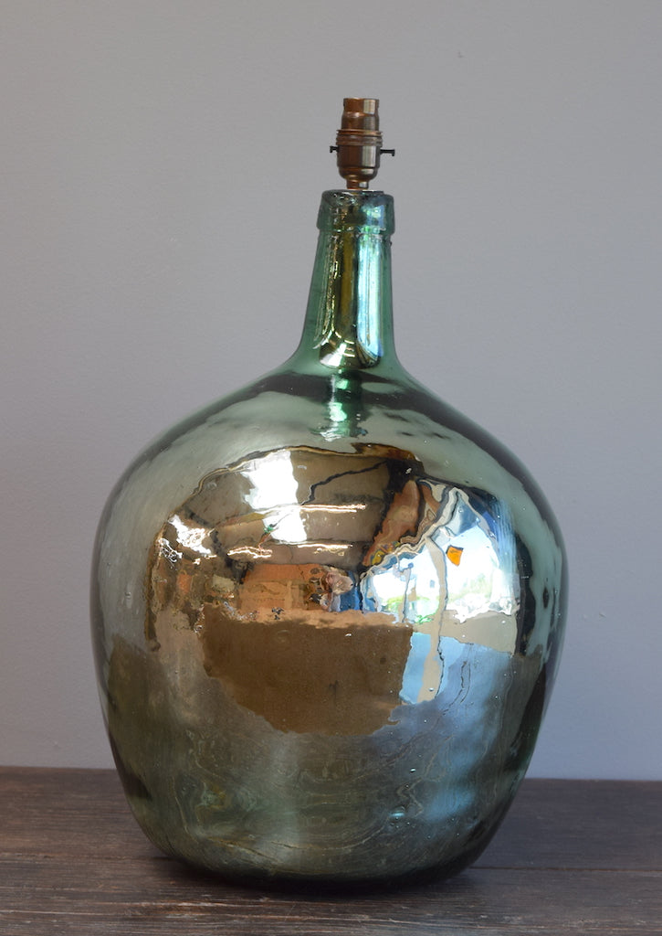 Rounded Silvered Demijohn Lamp