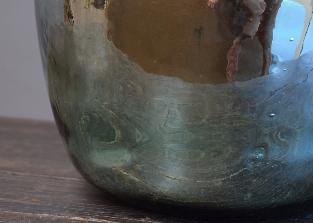 Rounded Silvered Demijohn Lamp