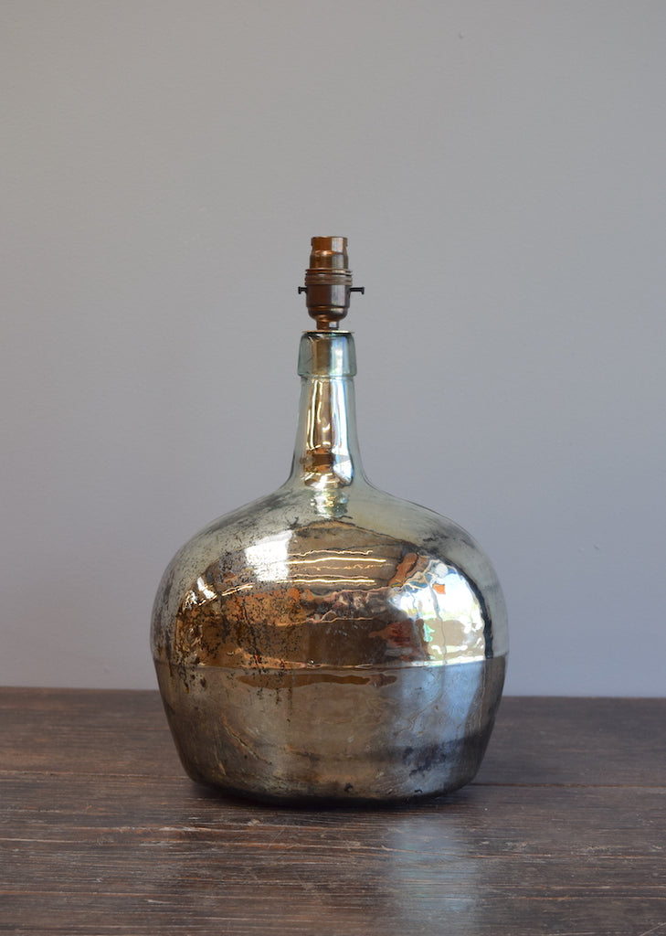 Squat Silvered Demijohn Lamp