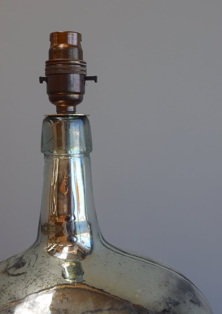 Squat Silvered Demijohn Lamp