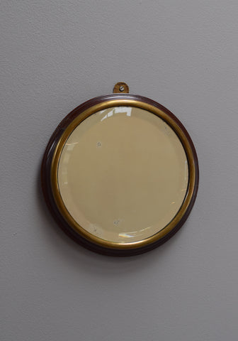 Mid 19th Century English Mahogany and Brass Mirror 