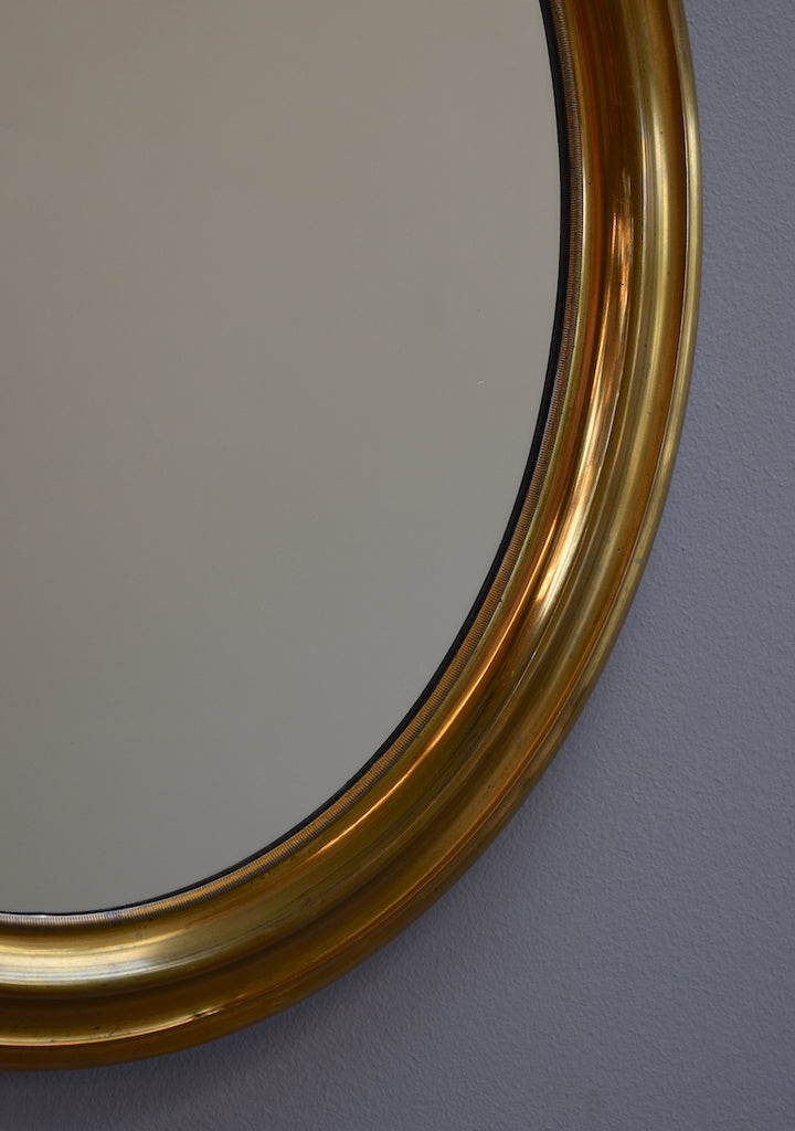 Brass Oval Mirror