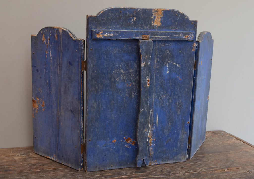 Blue Chinoiserie Triptych Mirror