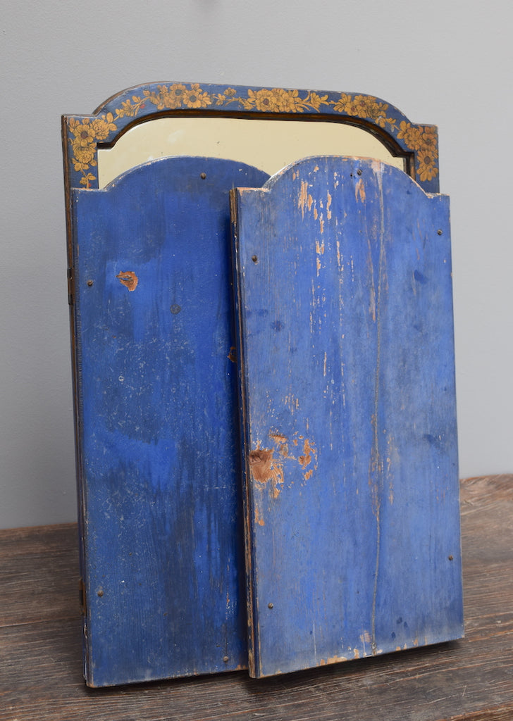 Blue Chinoiserie Triptych Mirror