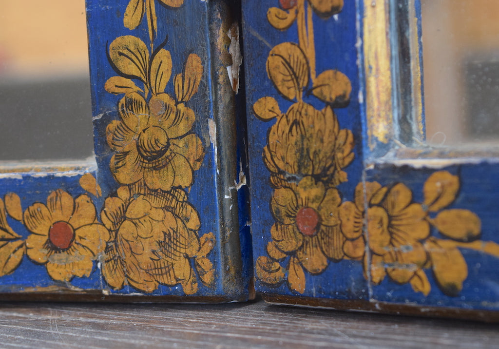 Blue Chinoiserie Triptych Mirror