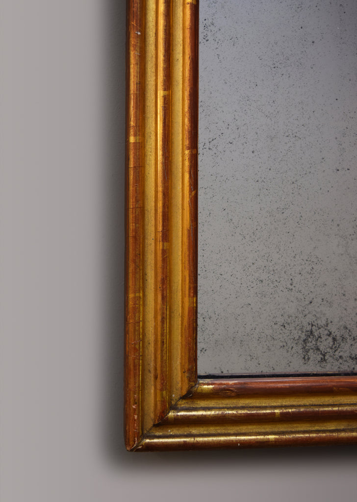 French Gilt Reeded Mirror