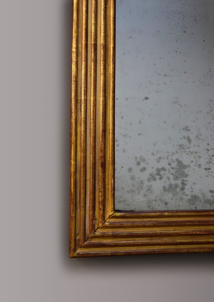 French Gilt Reeded Mirror