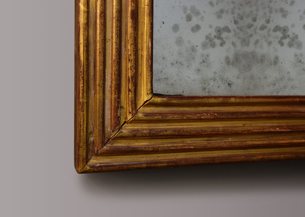 French Gilt Reeded Mirror