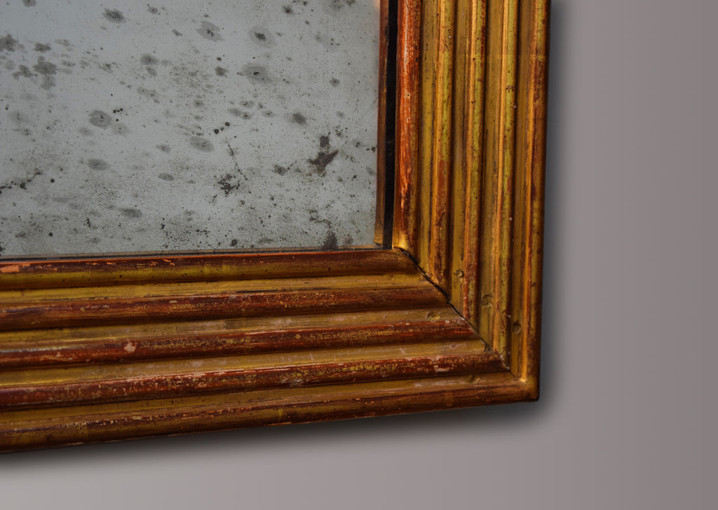 French Gilt Reeded Mirror