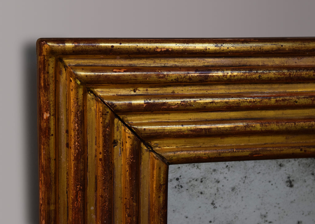 French Gilt Reeded Mirror