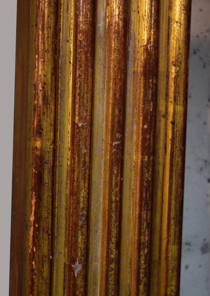 French Gilt Reeded Mirror
