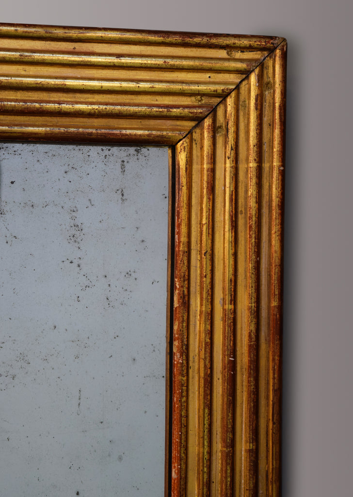 French Gilt Reeded Mirror