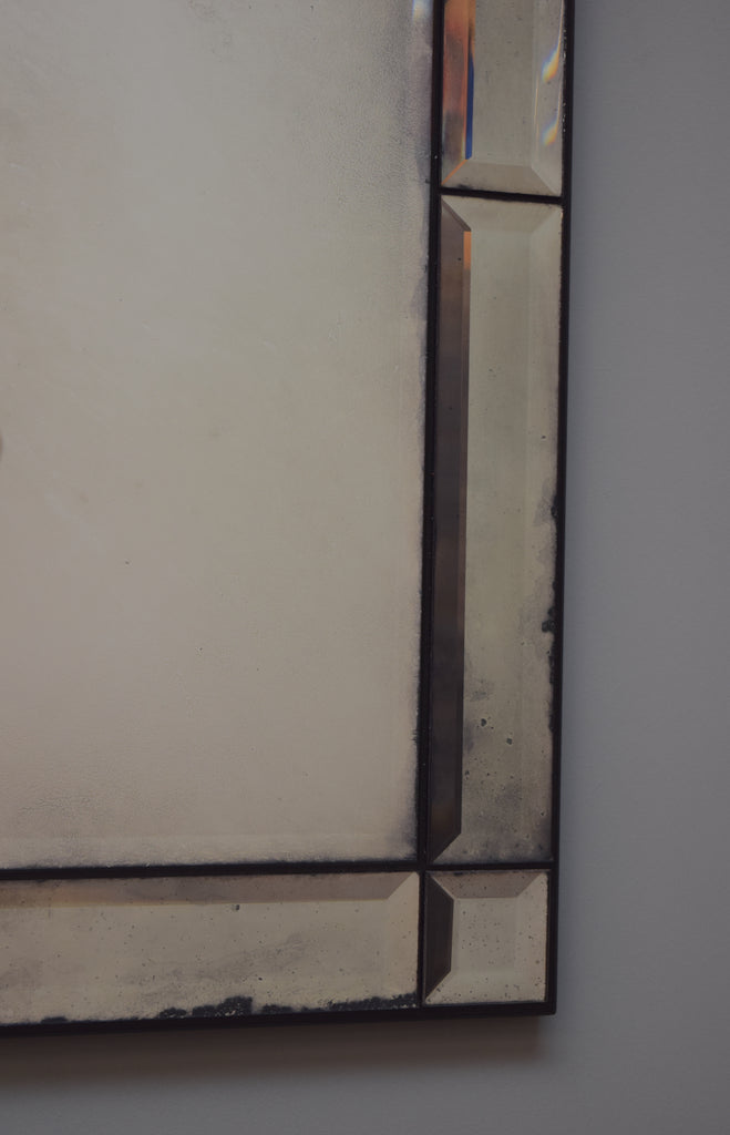 Armand Bevelled Panelled Frameless Antiqued Mirror