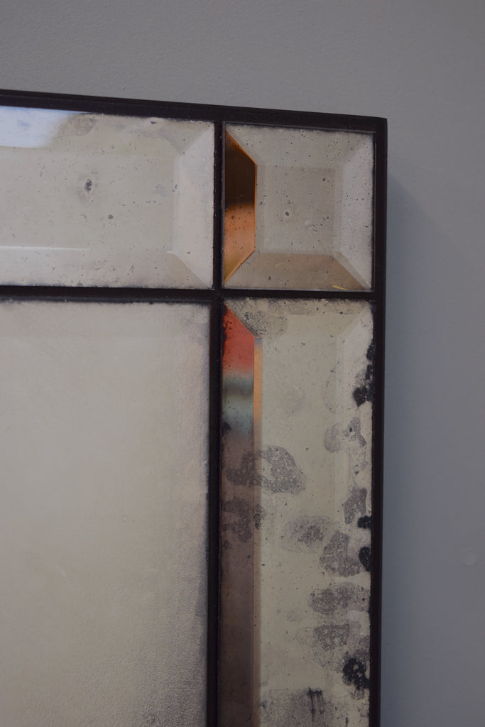 Armand Bevelled Panelled Frameless Antiqued Mirror