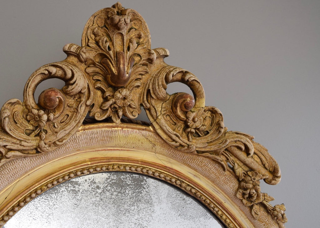 Crested Oval Mirror