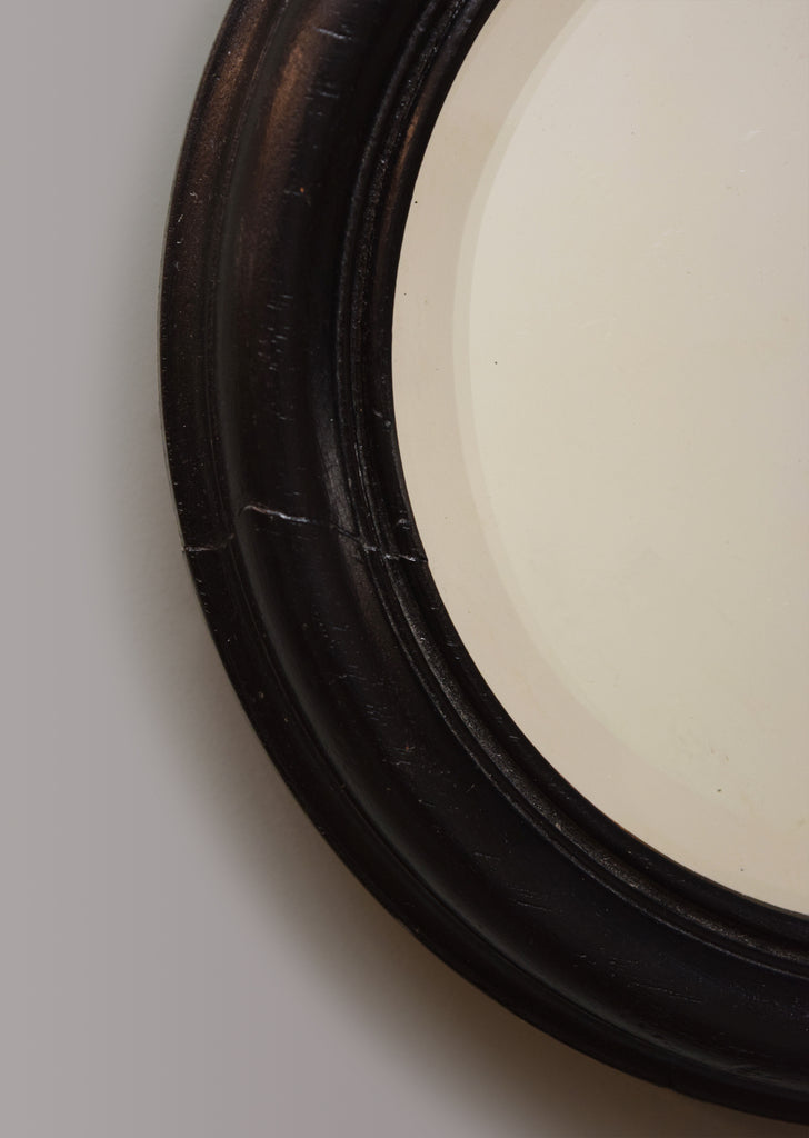 Ebonised Round Mirror