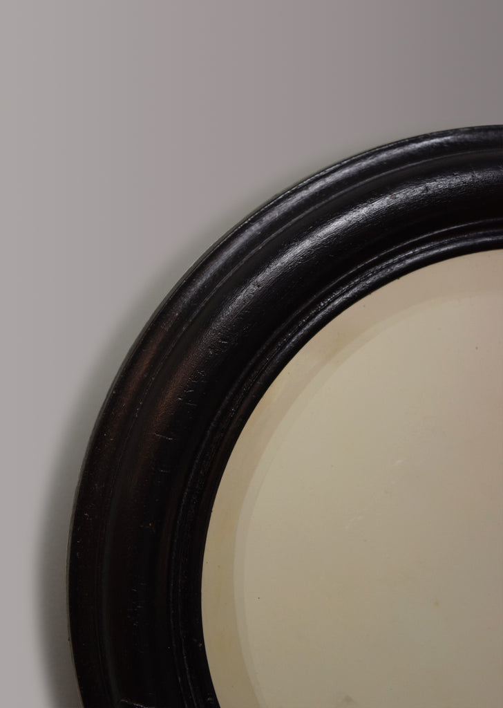 Ebonised Round Mirror