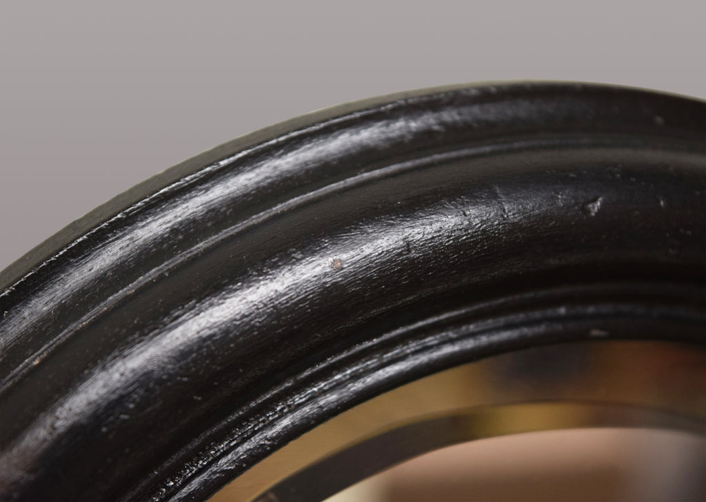 Ebonised Round Mirror