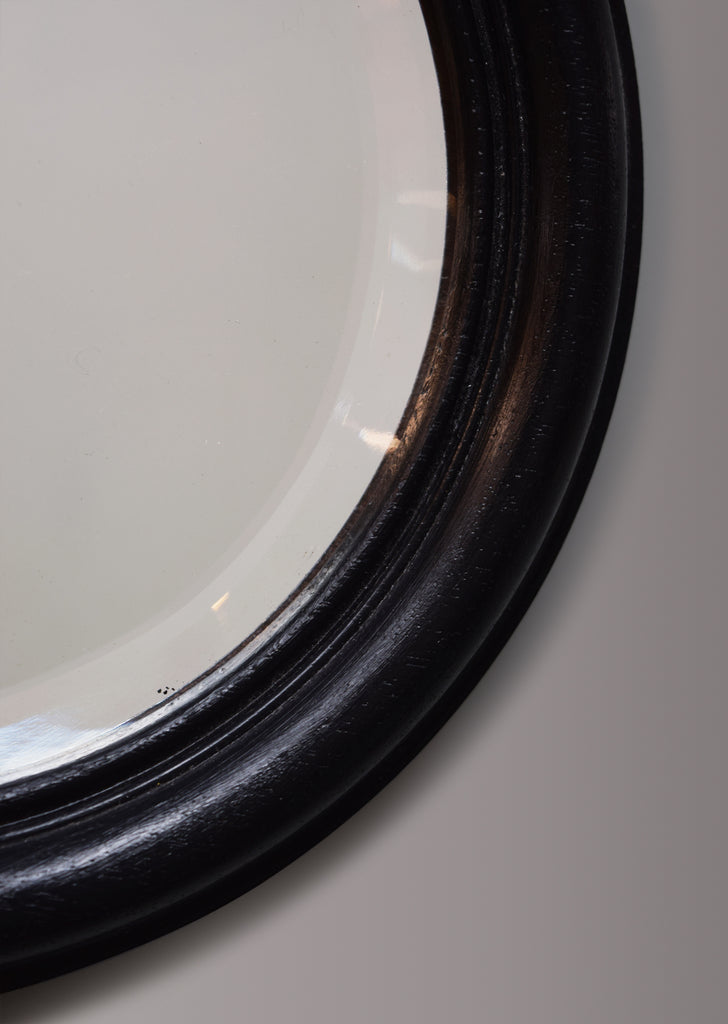 Ebonised Round Mirror